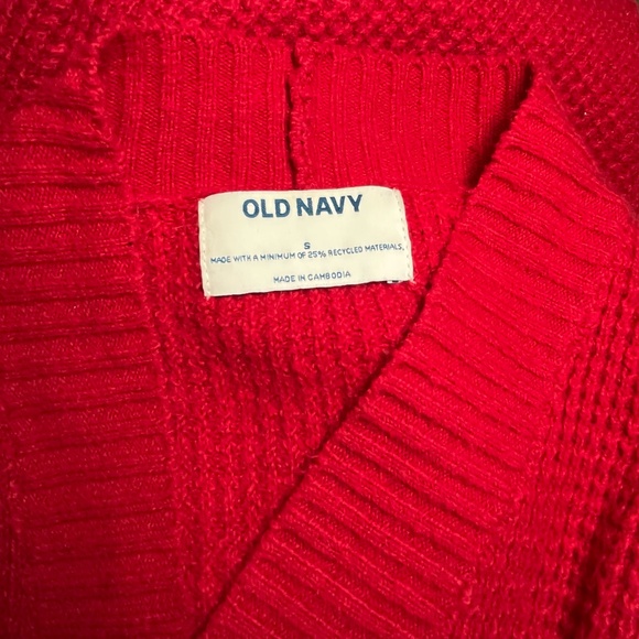 Red Old Navy Oversized Cardigan Sweater - Picture 4 of 4